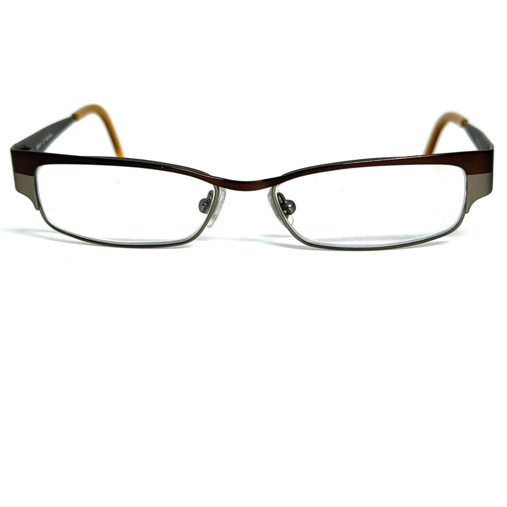 DKNY DY 5553 1083 Brown Pewter Metal Rectangle Eyeglass Frames 50-15-135